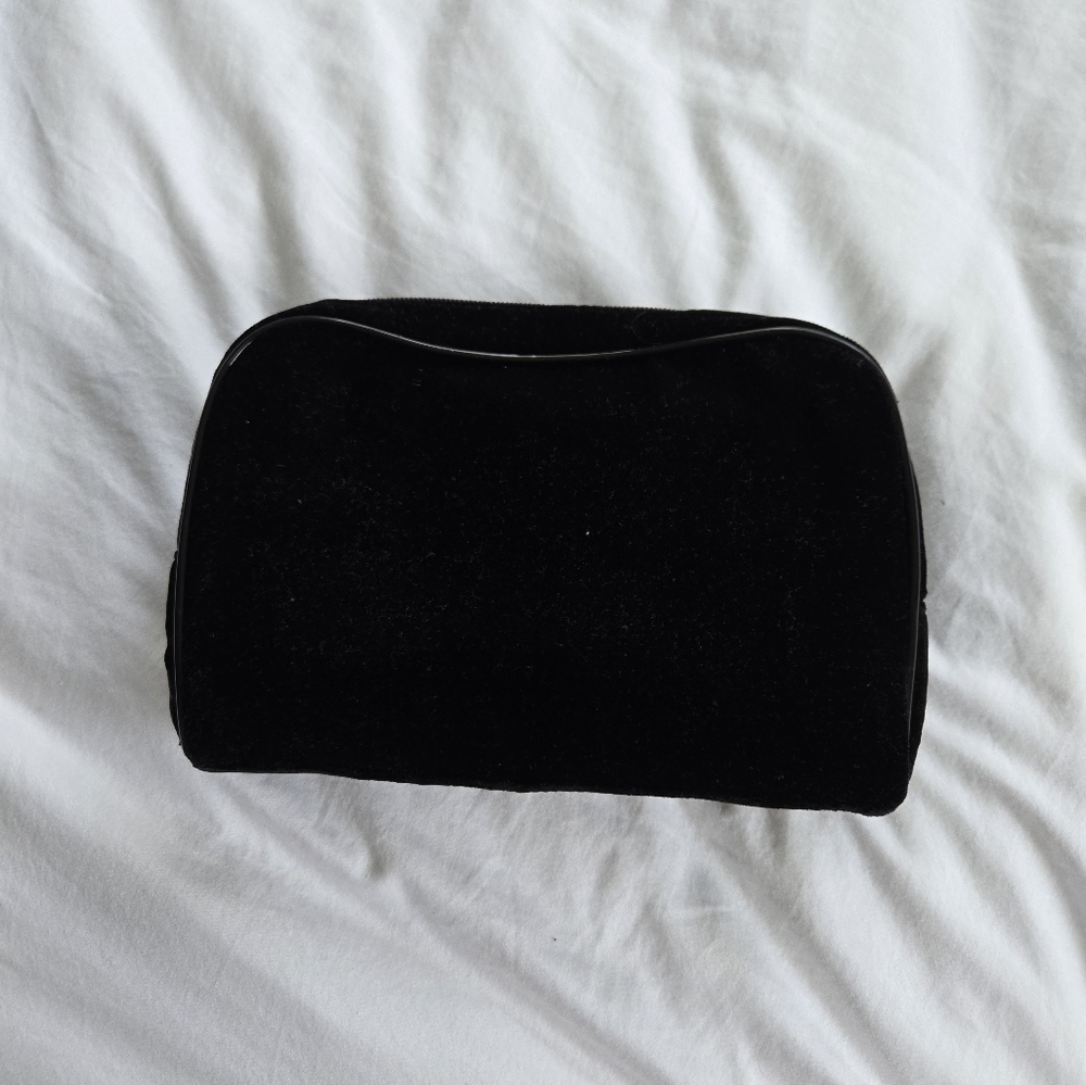 CHANEL Parfums velvet velour makeup cosmetic bag clutch case black - Picture 6 of 12